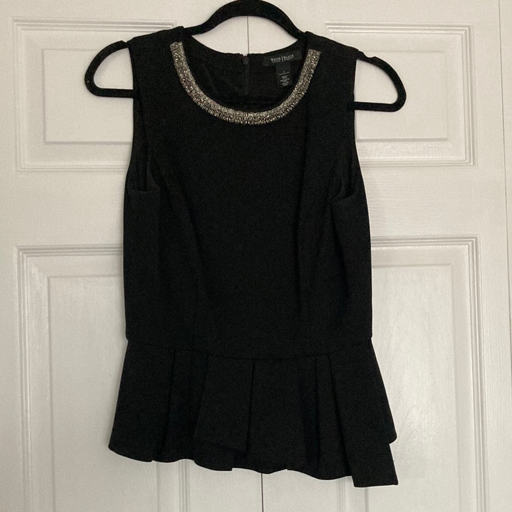 White House Black Market black peplum top - Picture 2 of 4